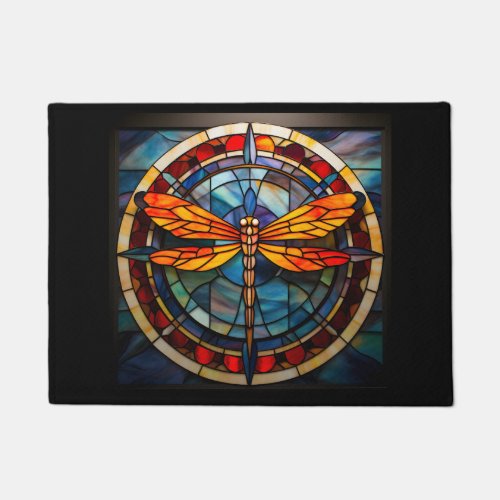 stained glass dragonfly planner doormat