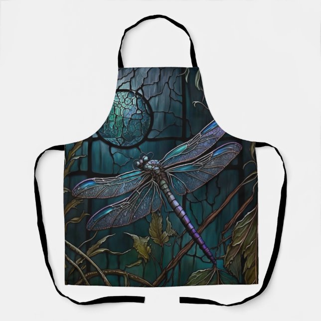 Stained Glass Dragonfly Shower Curtain Apron (Front)