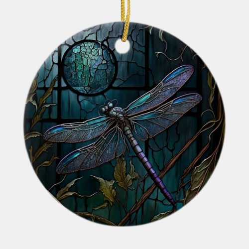 Stained Glass Dragonfly Shower Curtain Ceramic Ornament