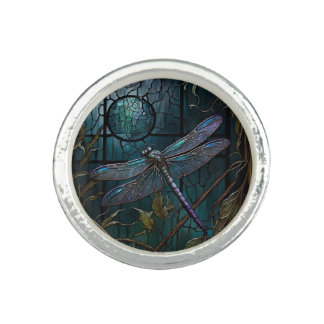 Stained Glass Dragonfly Shower Curtain Ring