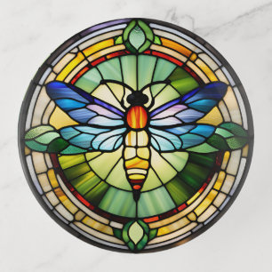 Stained Glass Dragonfly Trinket Tray