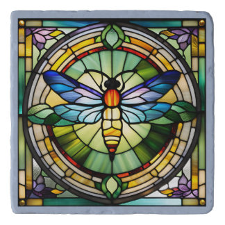 Stained Glass Dragonfly Trivet