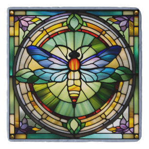 Stained Glass Dragonfly Trivet