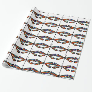 Stained Glass Dragonfly Wrapping Paper