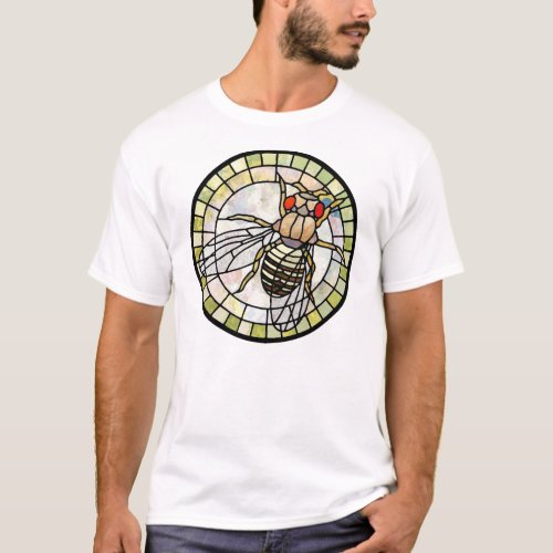 Stained glass drosophila fruit fly T_Shirt