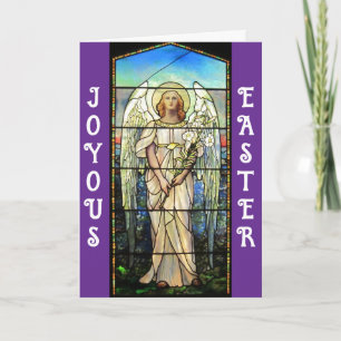 Stained Glass Easter Angel Greeting Card