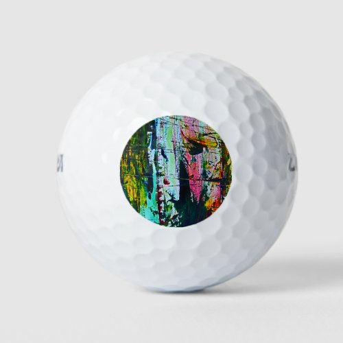 Stained Glass effect abstract modern art picture Golf Balls