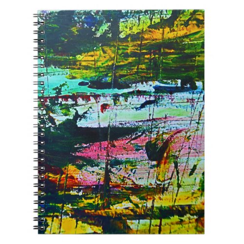 Stained Glass effect abstract modern art picture Notebook