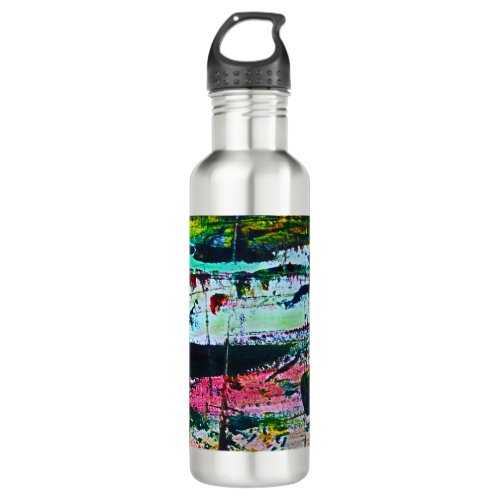 Stained Glass effect abstract modern art picture Stainless Steel Water Bottle