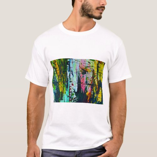 Stained Glass effect abstract modern art picture T_Shirt