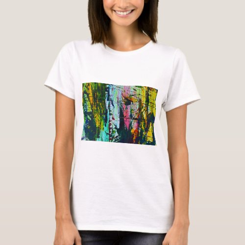 Stained Glass effect abstract modern art picture T_Shirt