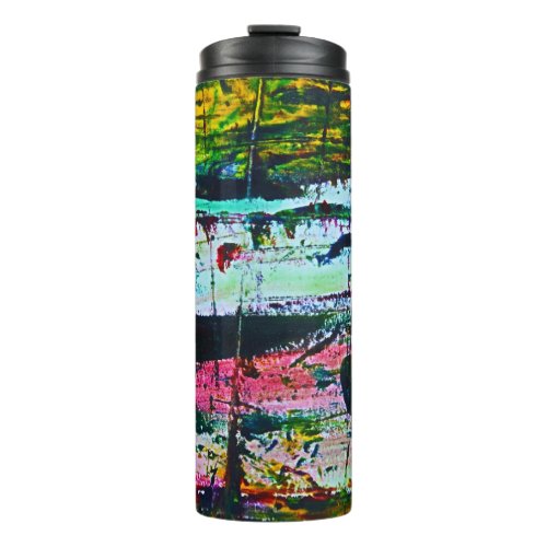 Stained Glass effect abstract modern art picture Thermal Tumbler