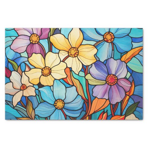 Stained Glass Effect Floral Bunch Decoupage Tissue Paper