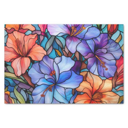 Stained Glass Effect Flowers Decoupage Tissue Paper