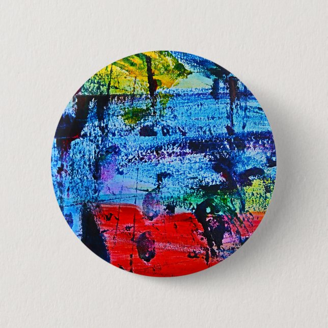 Stained Glass effect modern abstract art Button (Front)