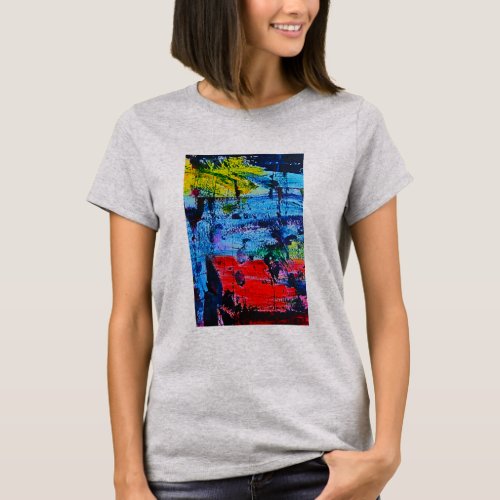 Stained Glass effect modern abstract art T_Shirt