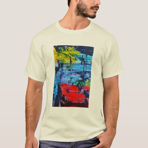Stained Glass effect modern abstract art T_Shirt