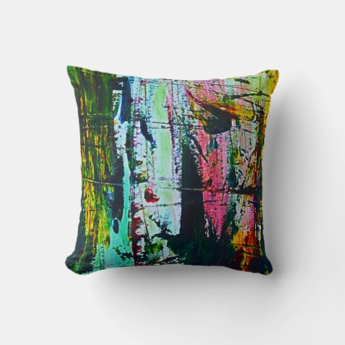 Stained Glass effect modern abstract art Throw Pillow