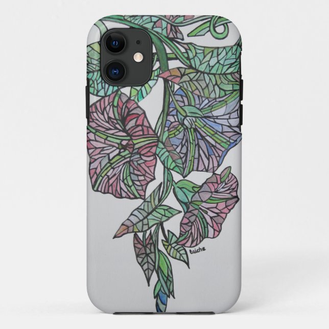 Stained Glass Effect Morning Glory September Birth Case-Mate iPhone Case (Back)