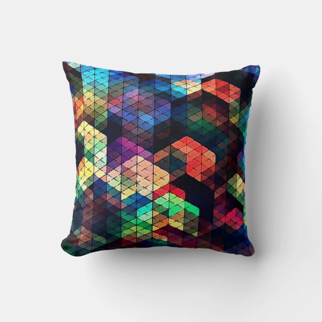 Stained Glass Effect Throw Pillow (Front)
