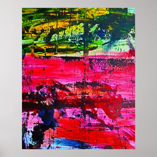 Stained Glass effect vibrant modern abstract art Poster
