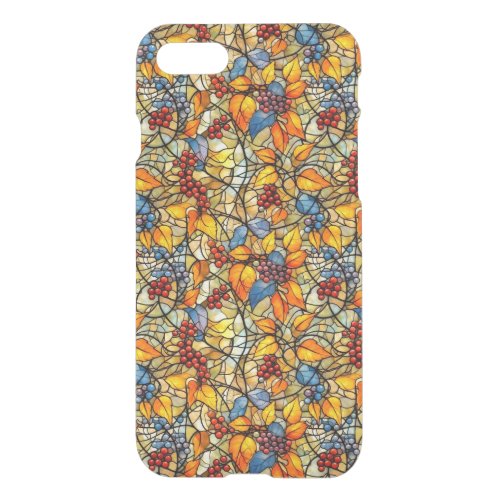 Stained Glass Fall Leave Pattern iPhone SE87 Case