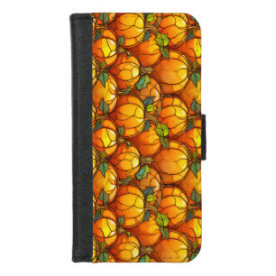 Stained Glass Fall Pumpkin Field  iPhone 8/7 Wallet Case