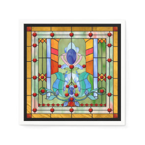 Stained Glass Fantasy Cocktail Napkin