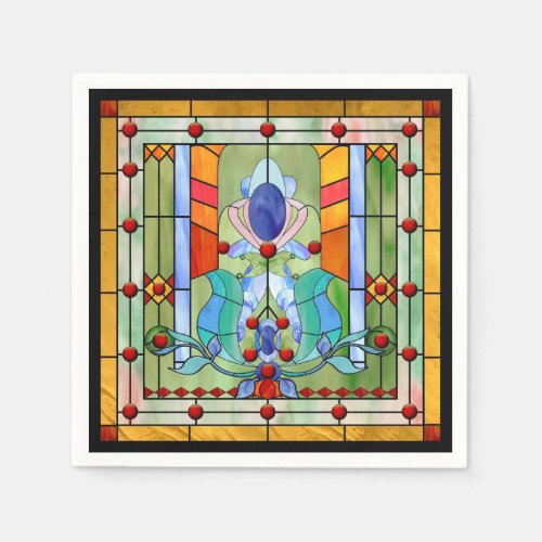 Stained Glass Fantasy Cocktail Napkin