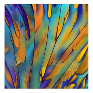 Stained Glass Feather AI Abstract Art
