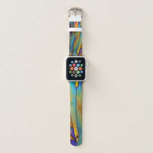 Stained Glass Feather AI Abstract Art  Apple Watch Band