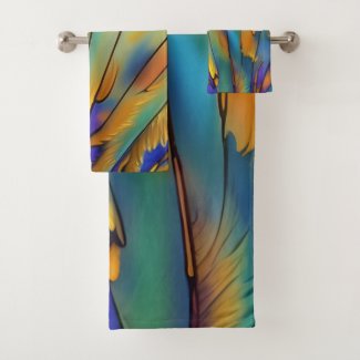 Stained Glass Feather AI Abstract Art  