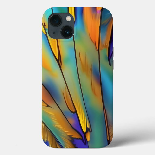 Stained Glass Feather AI Abstract Art   Case-Mate iPhone Case (Back)