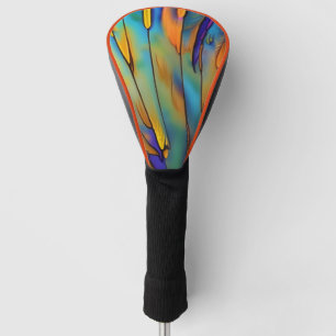 Stained Glass Feather AI Abstract Art Golf Head Cover