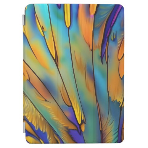 Stained Glass Feather AI Abstract Art   iPad Air Cover