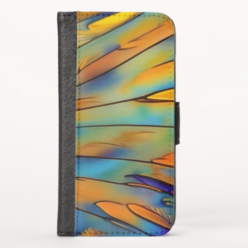 Stained Glass Feather AI Abstract Art    iPhone X Wallet Case