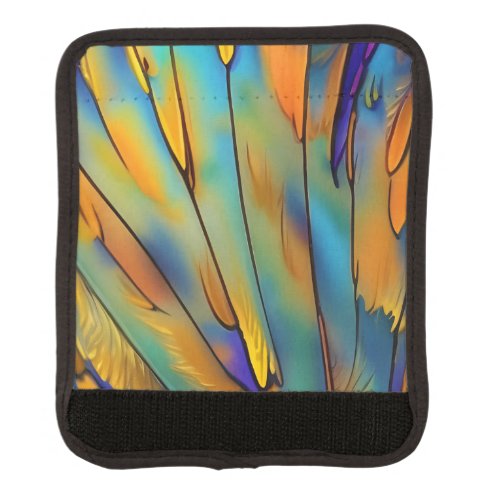 Stained Glass Feather AI Abstract Art  Luggage Handle Wrap