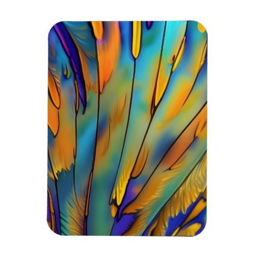 Stained Glass Feather AI Abstract Art Magnet