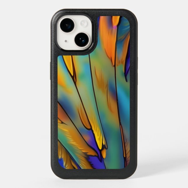 Stained Glass Feather AI Abstract Art   Otterbox iPhone Case (Back)