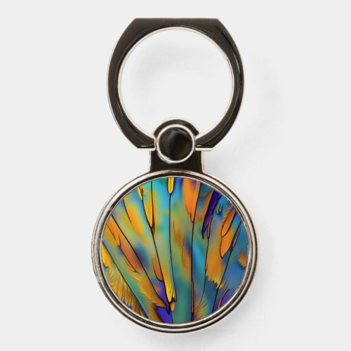 Stained Glass Feather AI Abstract Art   Phone Ring Stand