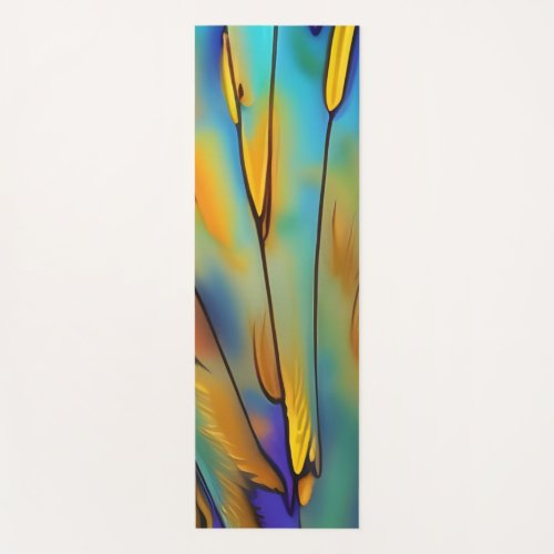 Stained Glass Feather AI Abstract Art Yoga Mat