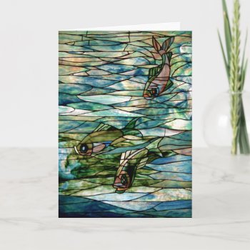 Stained Glass Fish By Tiffany-blank Greeting Card by LilithDeAnu at Zazzle