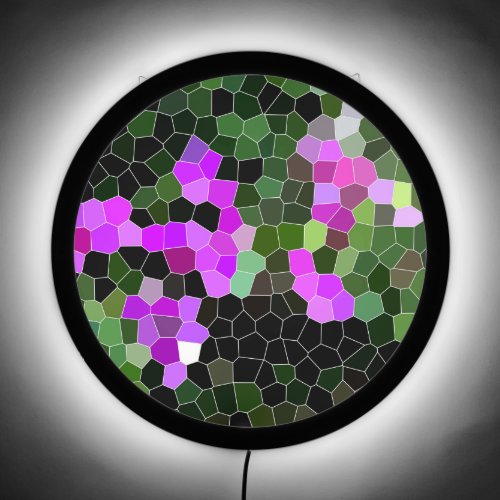 Stained Glass Flora 3 Illuminated Sign _ 15 round