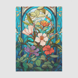 Stained Glass Floral Arch Art Nouveau Tissue Paper