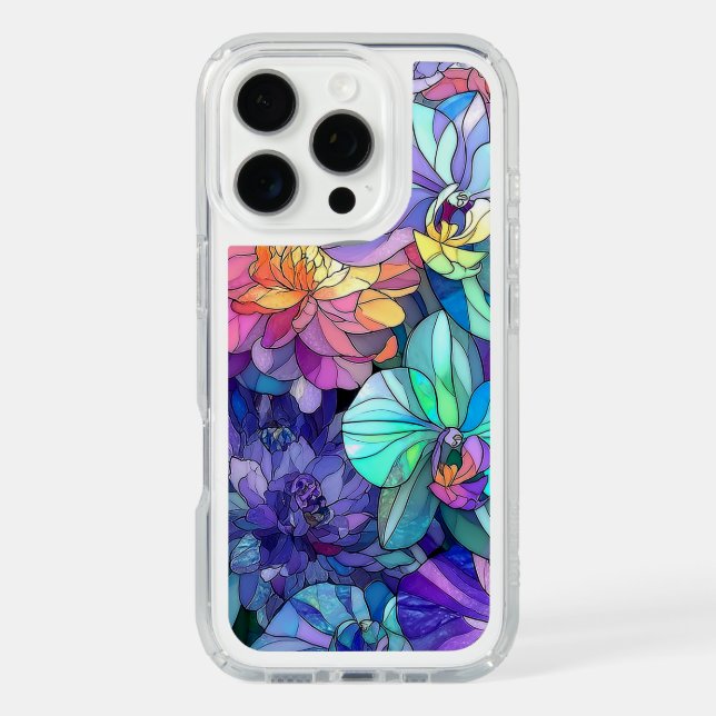 Stained Glass Floral Art orchid  Speck iPhone Case (Front)