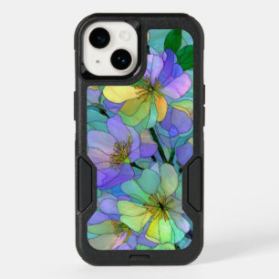 Stained Glass Floral Art pastel Accessory OtterBox iPhone 14 Case