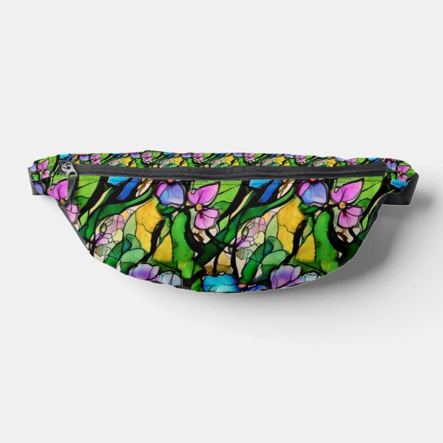 Stained glass floral design fanny pack (Lay Down)