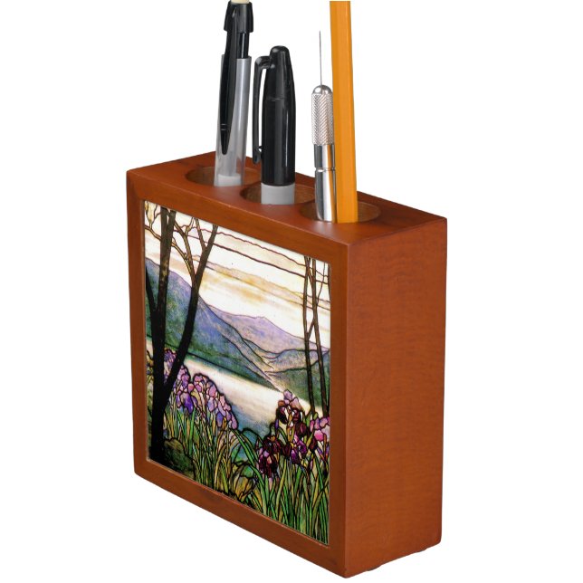 Stained Glass Floral Desk Organizer (In Situ)