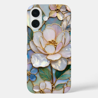 Stained Glass Floral iPhone Case Pink Gold Flower