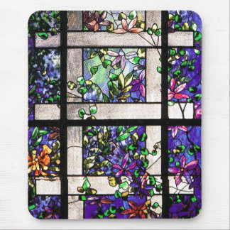 Stained Glass Floral Mousepad